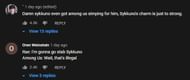 Comments from fans